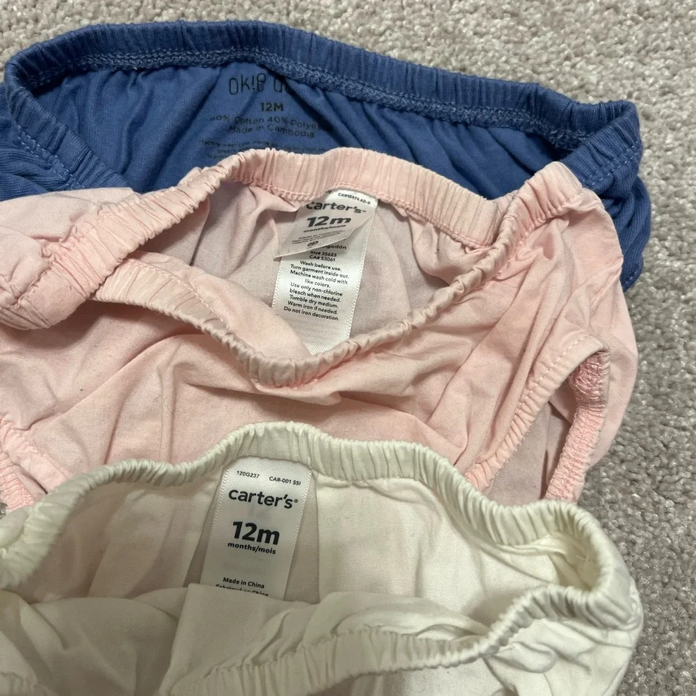 ⭐️ 5/$25 ⭐️ Diaper Cover Set- Blue, Pink, Ivory 12M